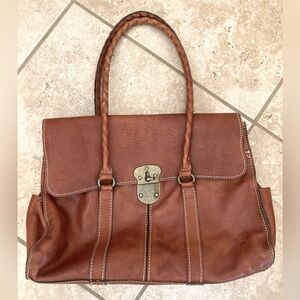 EUC Patricia Nash Paris Shoulder Bag Brown Leather